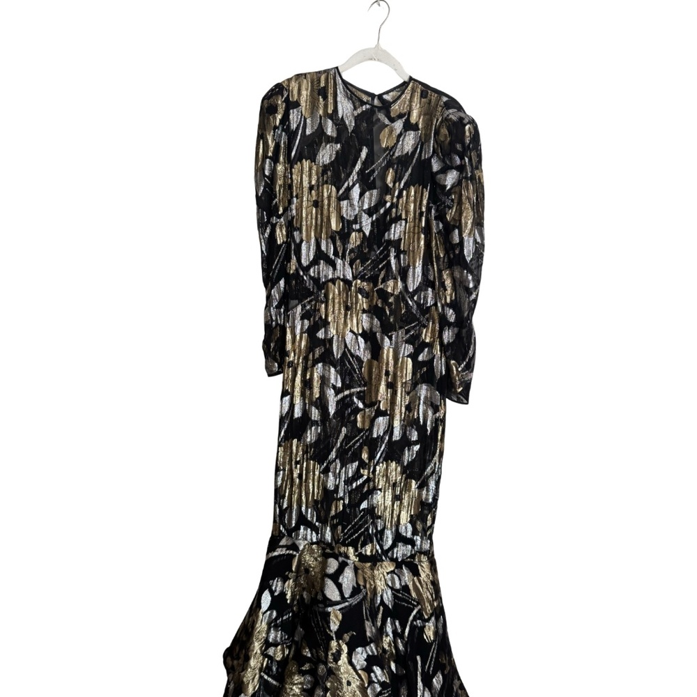 VICTOR COSTA -  SHEER METALLIC MERMAID GOWN - size 10   $99